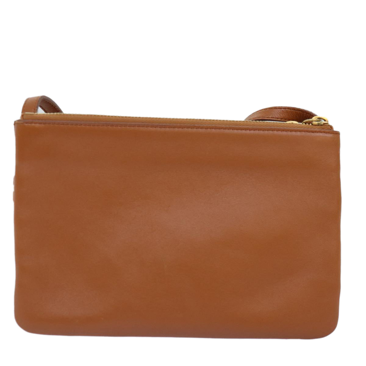 Luxury CELINE Trio Shoulder Bag Leather Brown mr168
