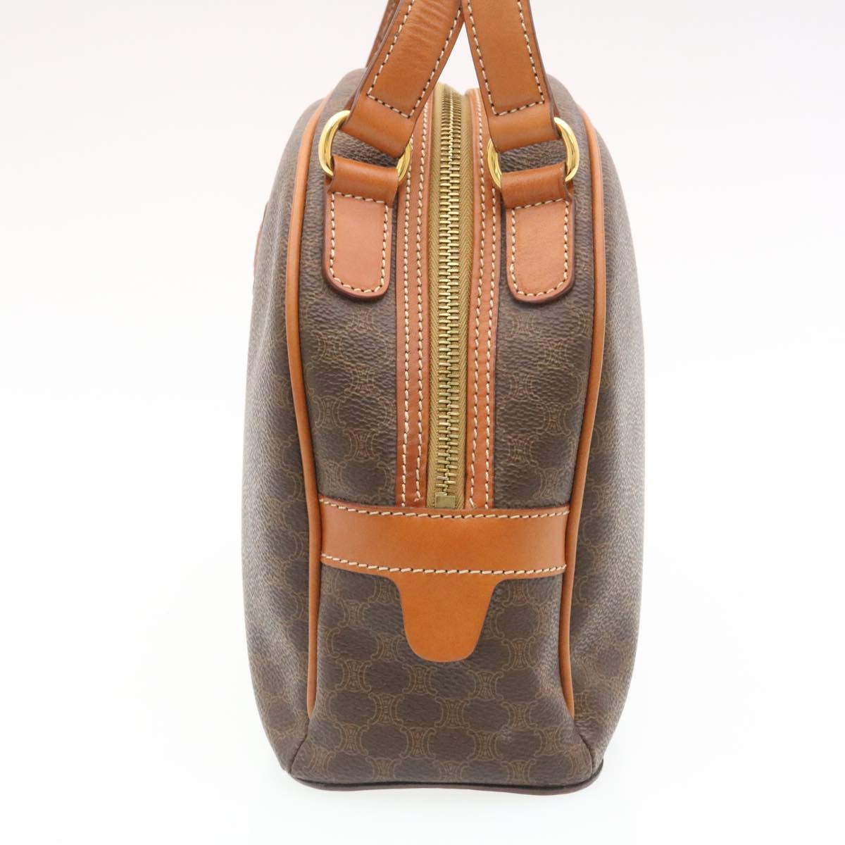 Luxury CELINE Macadam Canvas 2Way Shoulder Hand Bag PVC Leather Brown 34669