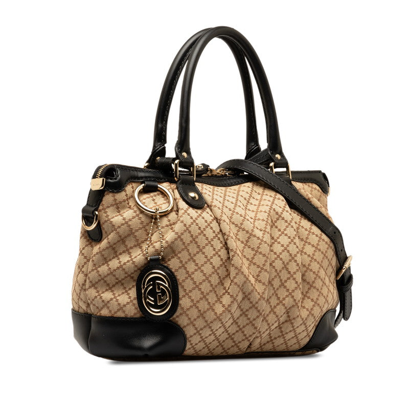 Gucci Sukey Diamante Canvas Leather 2way Bag