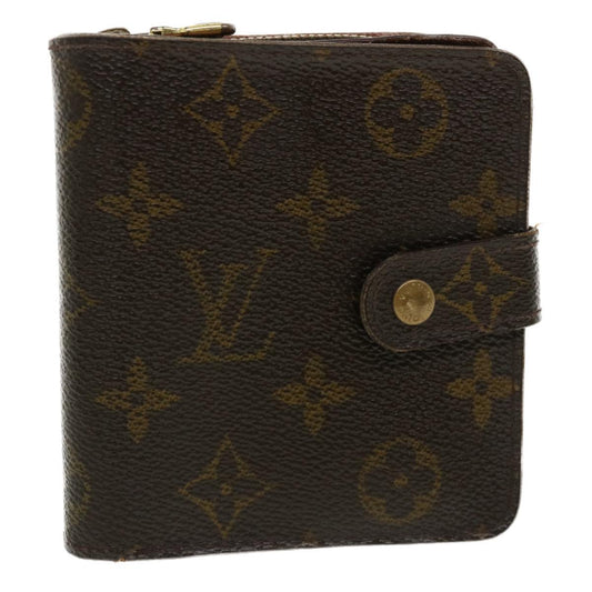 LOUIS VUITTON Monogram Compact Zip Bifold Wallet M61667 LV Auth ny161