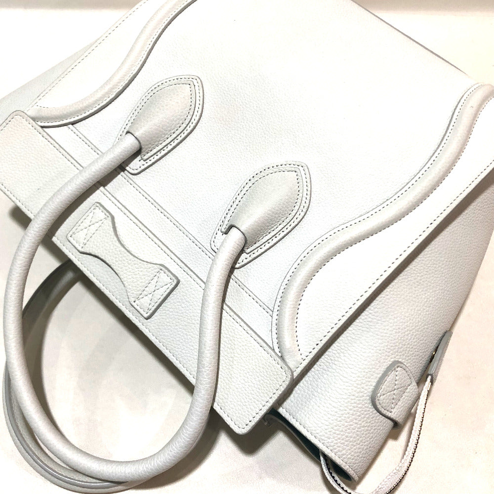 CELINE Handbag leather Off White x Sky Blue Tote Bag Micro shopper Women