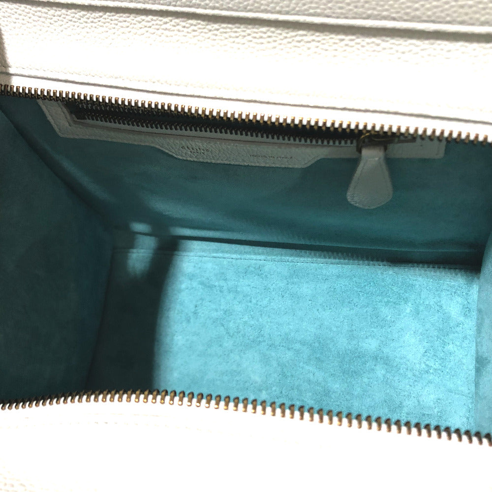 CELINE Handbag leather Off White x Sky Blue Tote Bag Micro shopper Women
