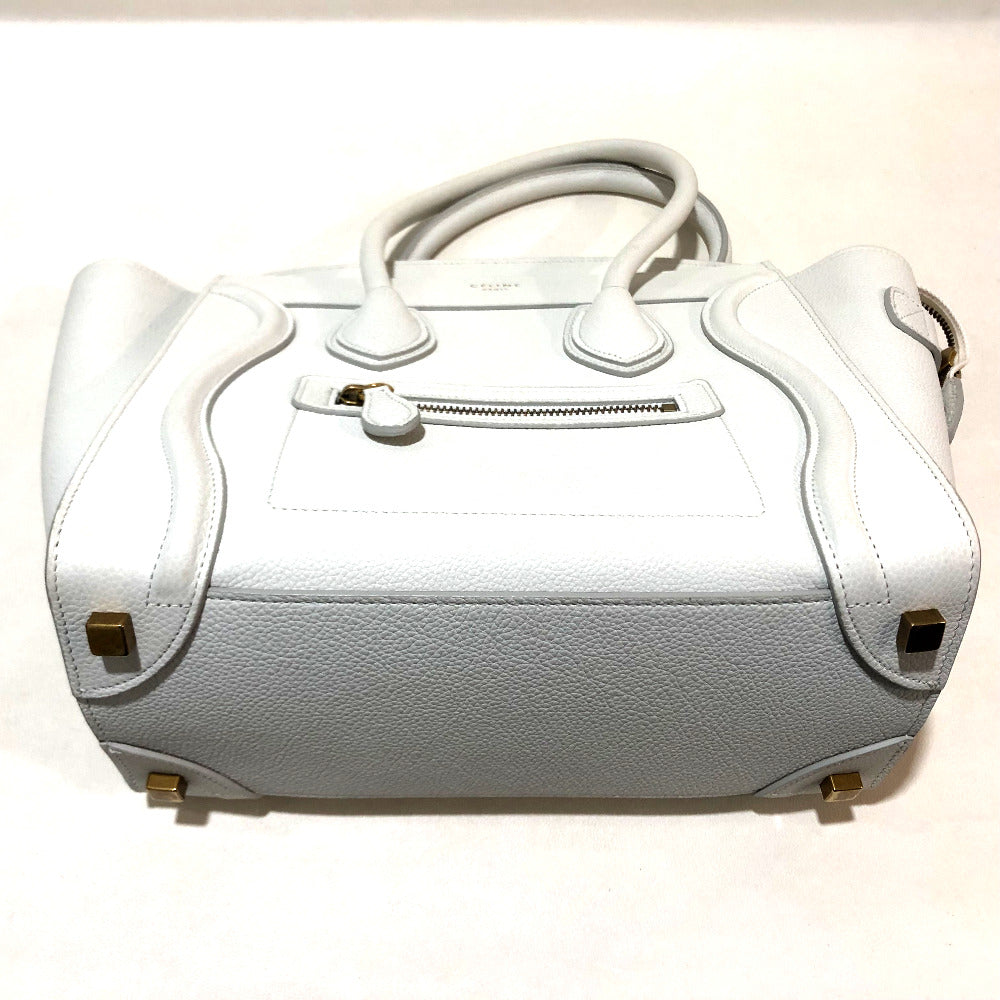 CELINE Handbag leather Off White x Sky Blue Tote Bag Micro shopper Women