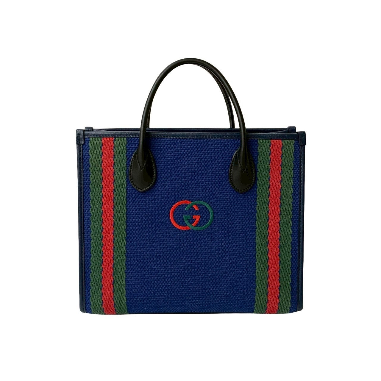 Gucci Interlocking G Canvas Leather Handbag