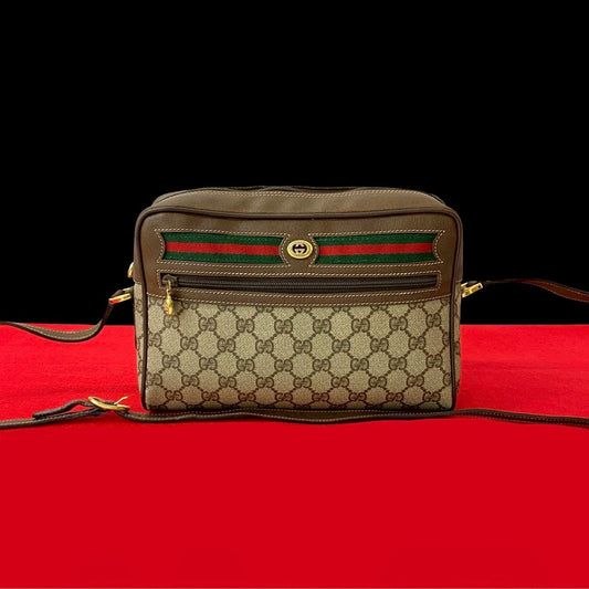 Gucci Old Gucci GG Logo PVC Leather Shoulder Bag
