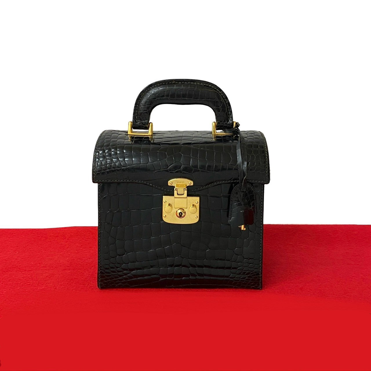 Gucci Lock Crocodile Leather Handbag