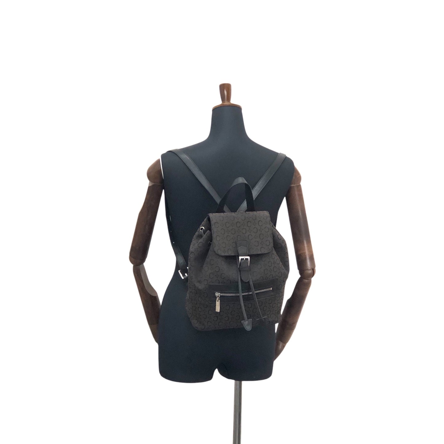 CELINE Front Buckl Backpack Black u4kmmj