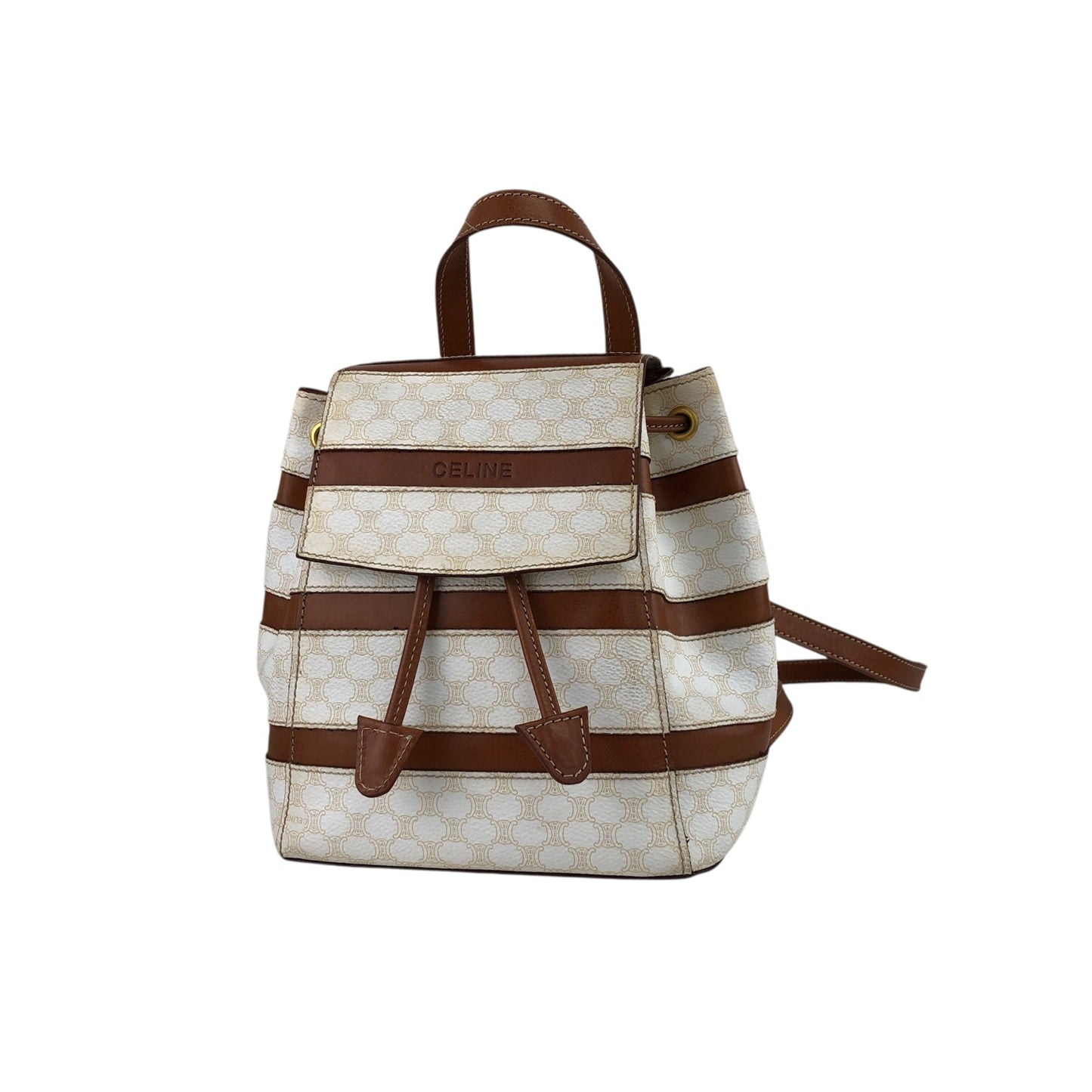 CELINE Macadam Logo Backpack White zpxaay