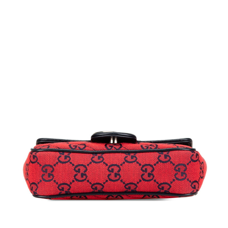 Gucci GG Marmont GG Canvas Leather Chain Shoulder Bag