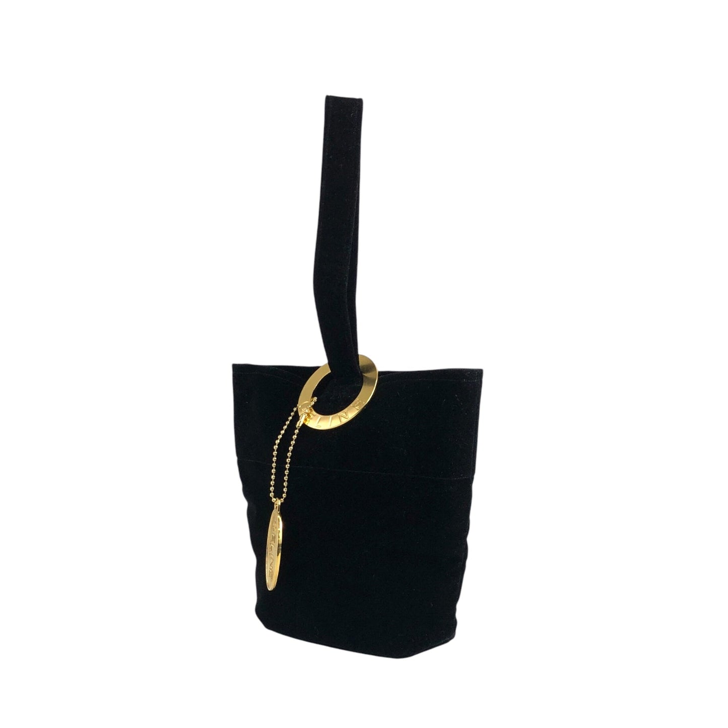 CELINE Circle Logo Handbag Black 5jdm58