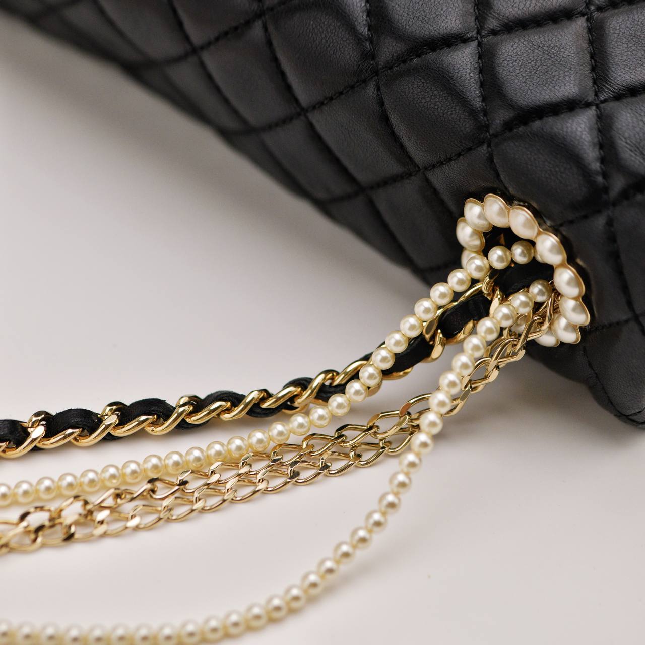 Chanel Matelasse Westminster Leather Faux Pearl Chain Shoulder Bag