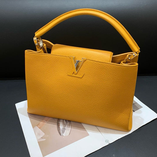 Louis Vuitton Capucines Yellow Handbag 35.5x23x13.5cm