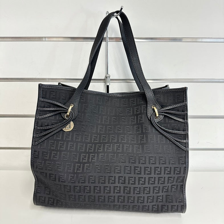 Fendi Tote Bag Black Canvas