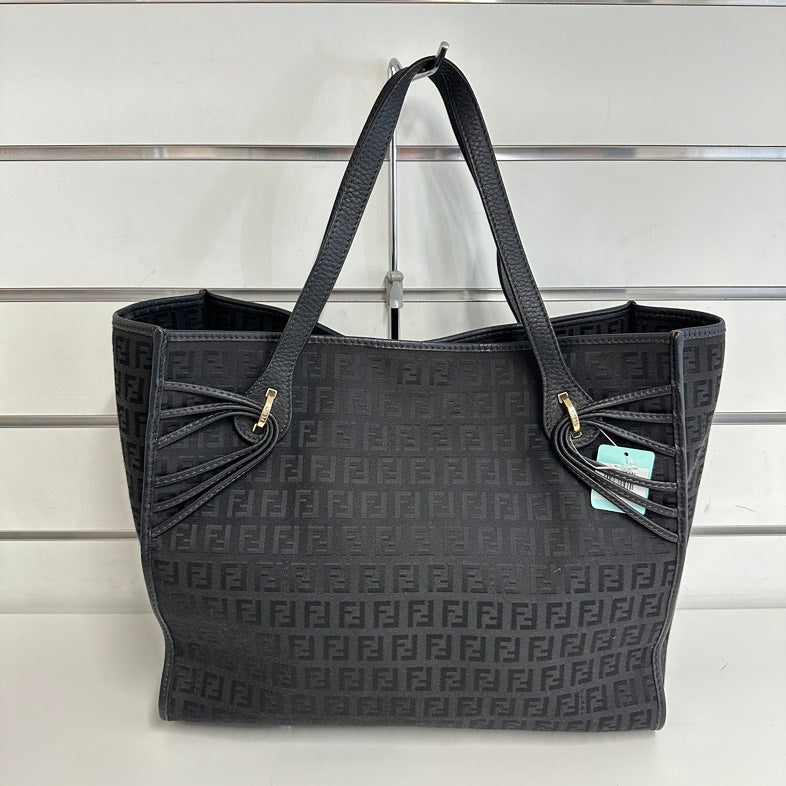 Fendi Tote Bag Black Canvas