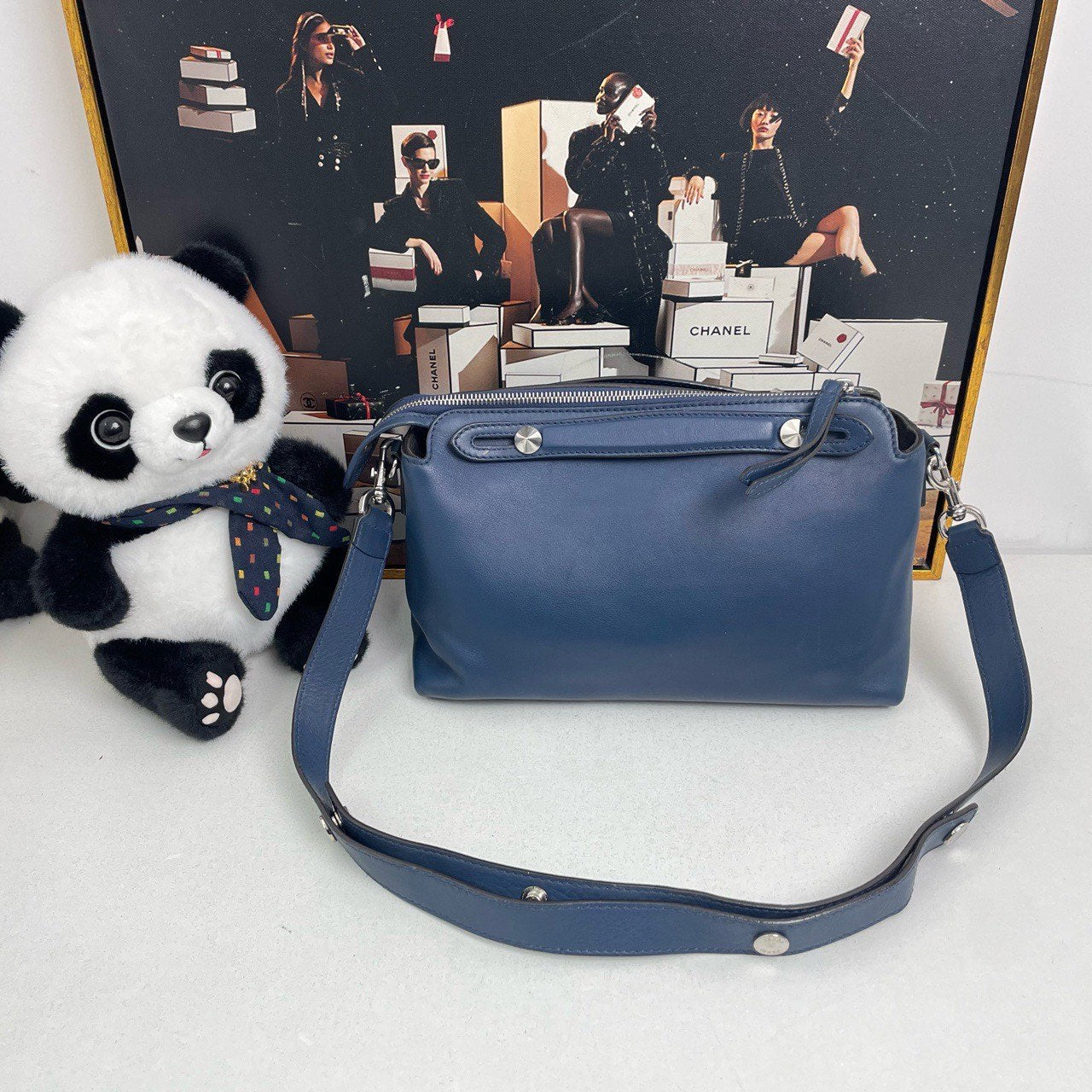 Fendi By The Way Satchel Bag in Blue Leather - , Style