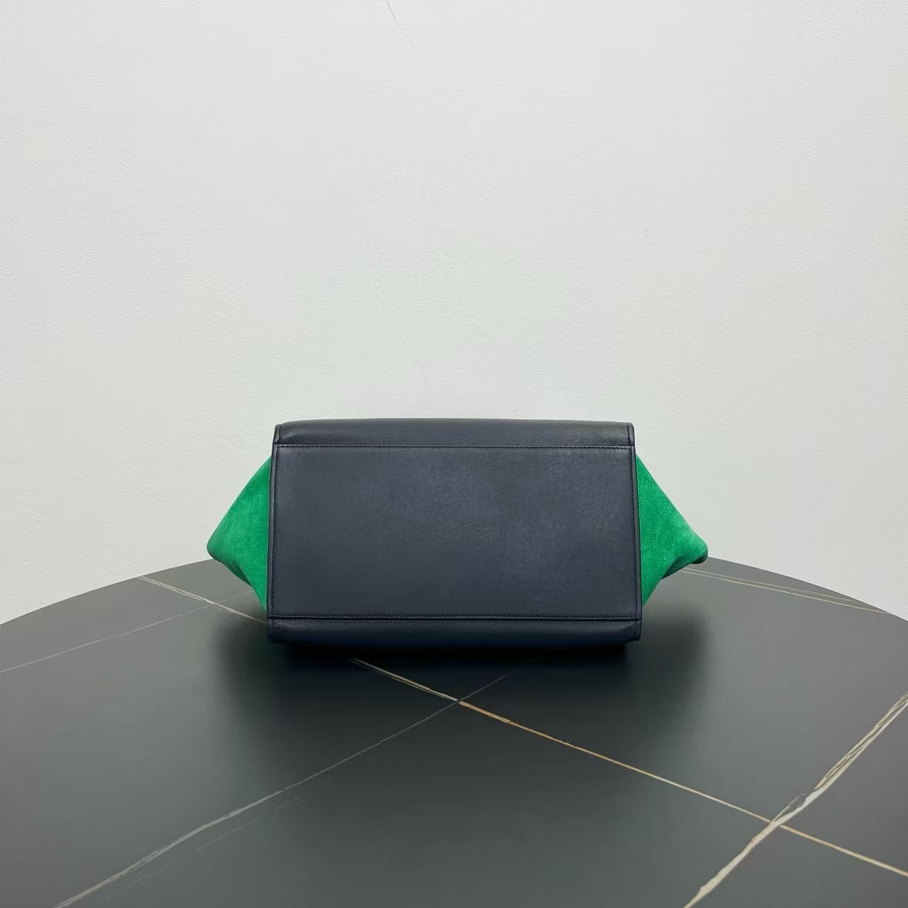 Luxury CELINE Two-Way Bag in Green and Black Suede and Leather - Shoulder Bag