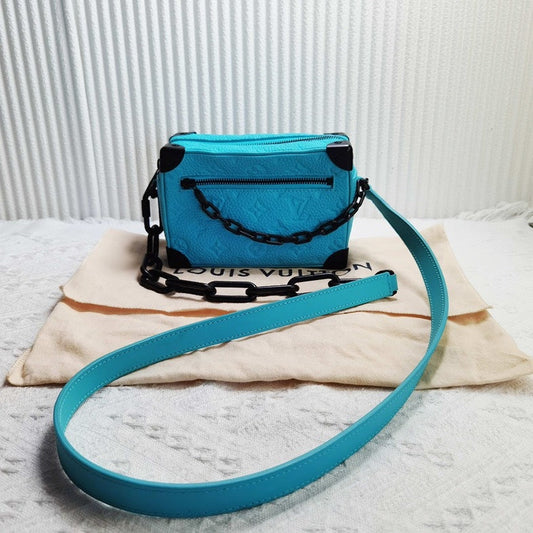 Louis Vuitton Mini Soft Trunk Bag in Turquoise Leather Crossbody