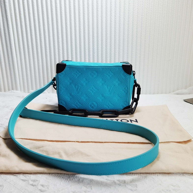 Louis Vuitton Mini Soft Trunk Bag in Turquoise Leather Crossbody