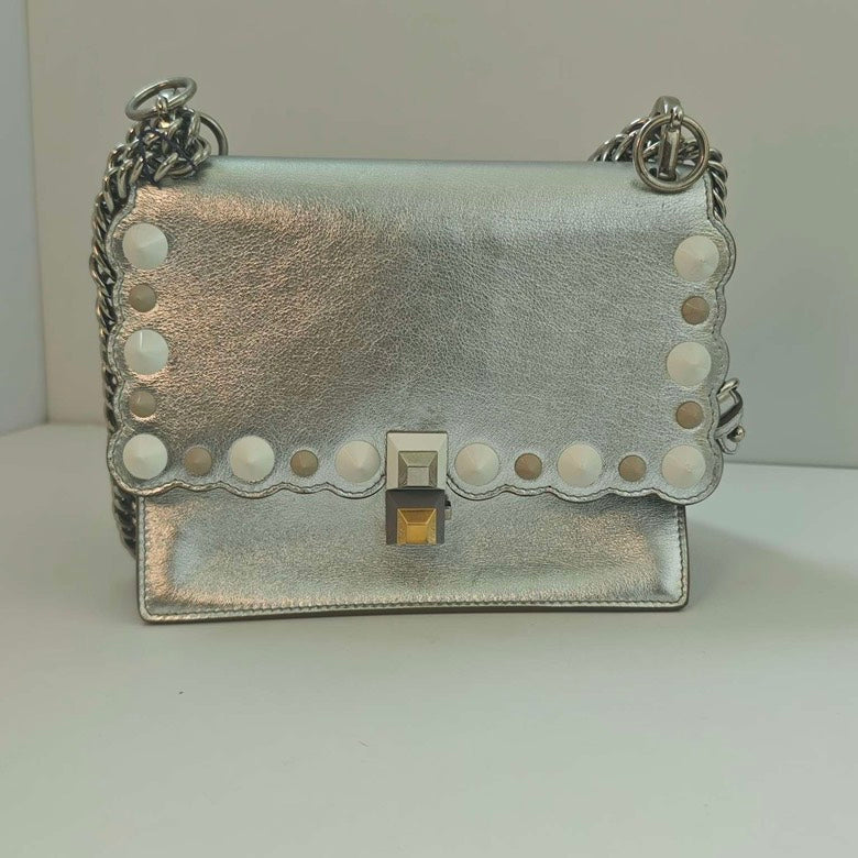 Fendi Kani Silver Shoulder Bag  Stylish Designer Handbag