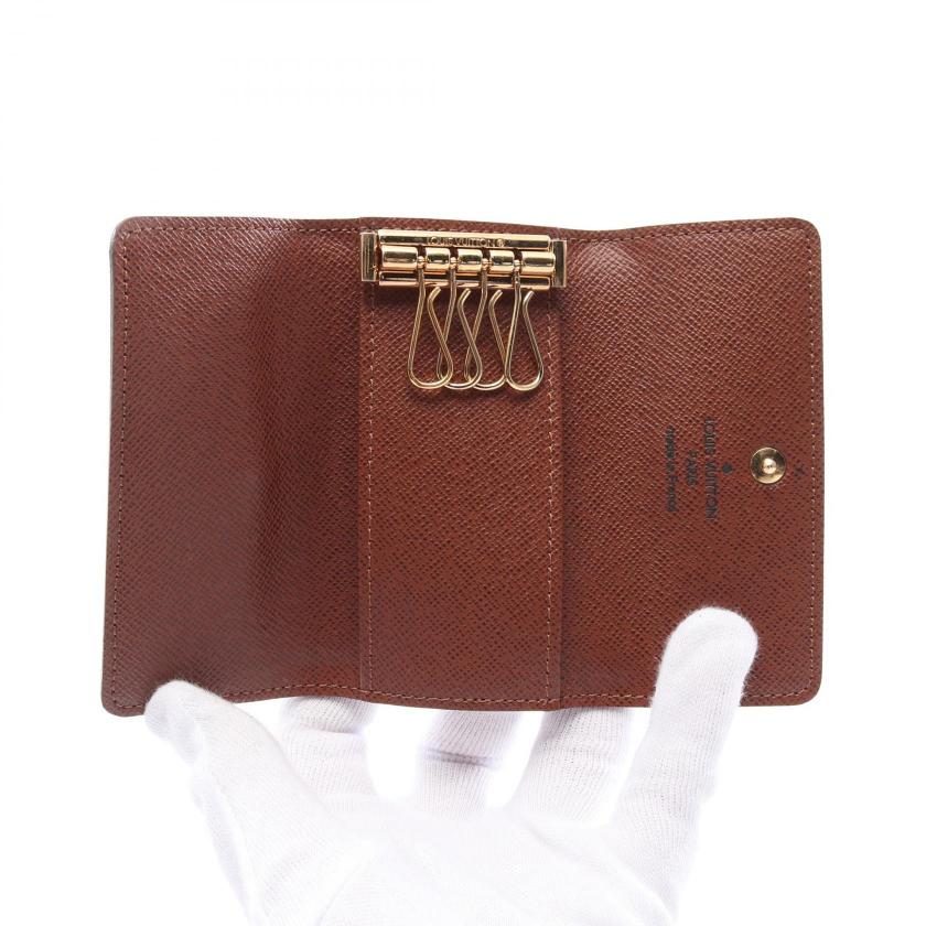 LOUIS VUITTON Multicle 4 Monogram 4 Ring Chain Key Case PVC Brown - A