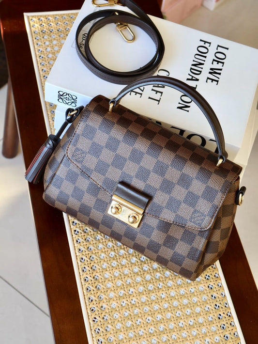 LOUIS VUITTON Damier Croisette Brown Crossbody Bag #1BE
