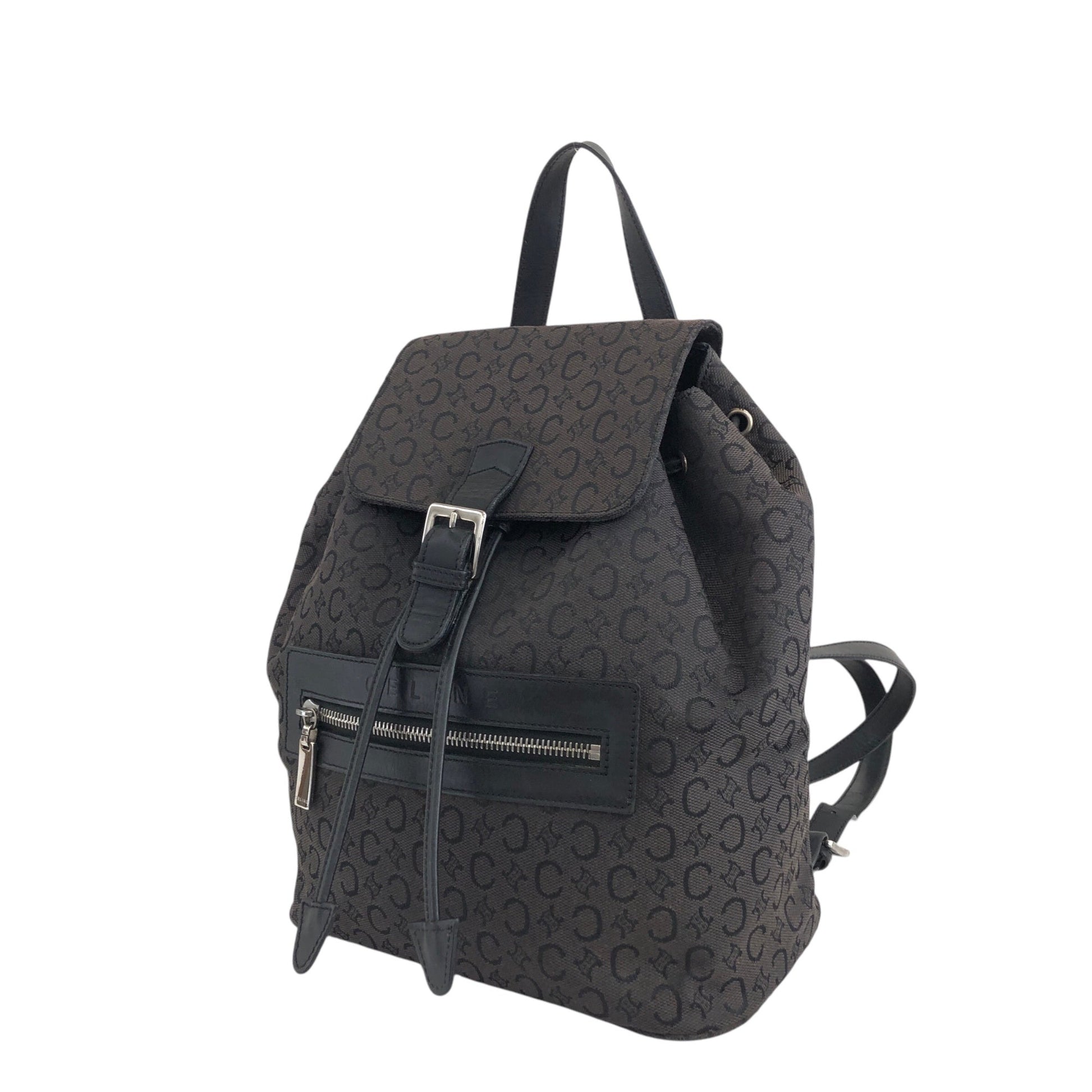 CELINE Front Buckl Backpack Black u4kmmj