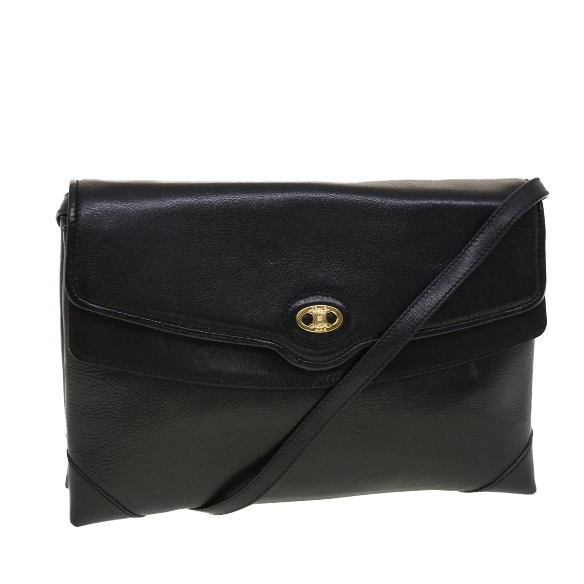 Luxury CELINE Shoulder Bag Leather Black rd5145