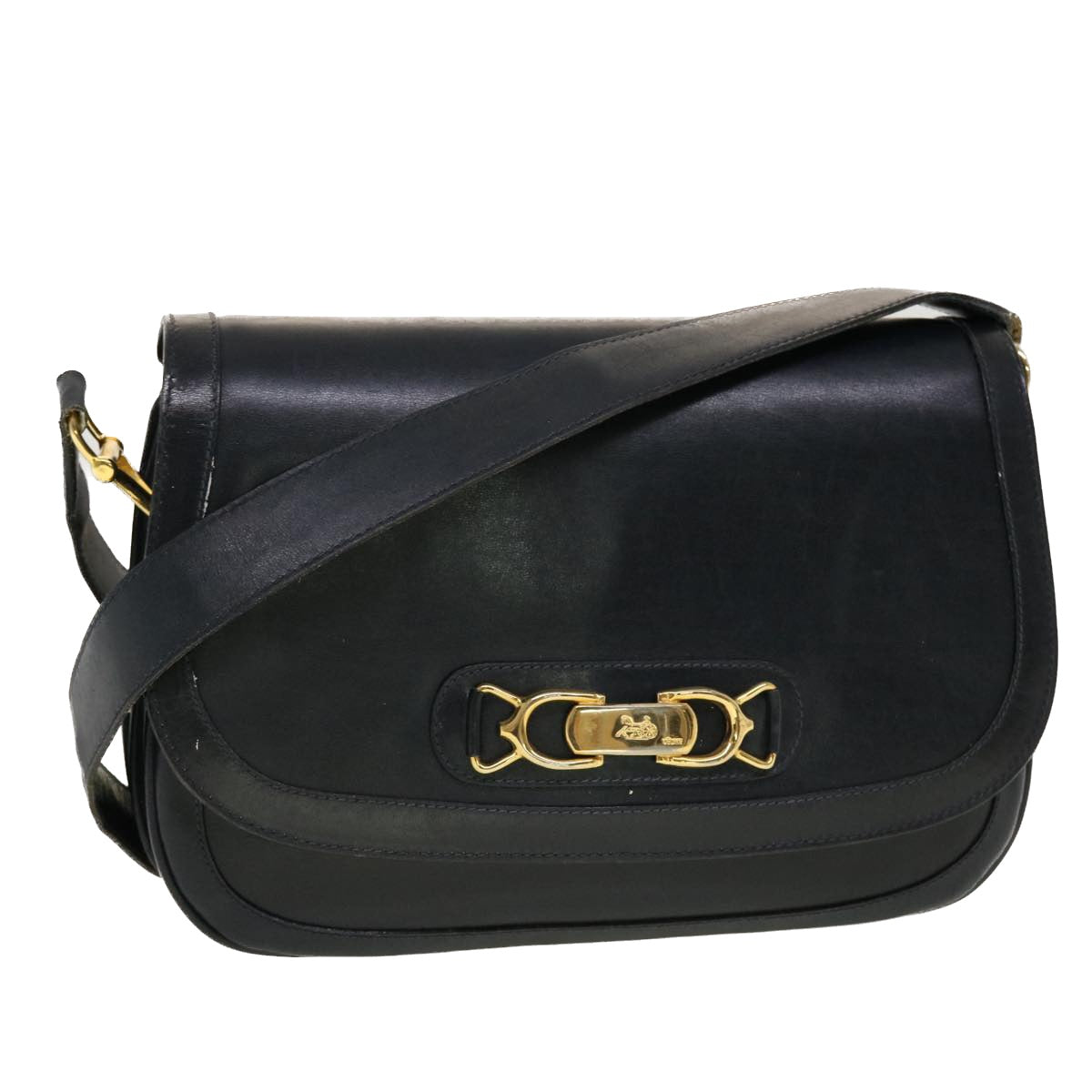 Luxury CELINE Horse Carriage Shoulder Bag Leather Navy rd5253