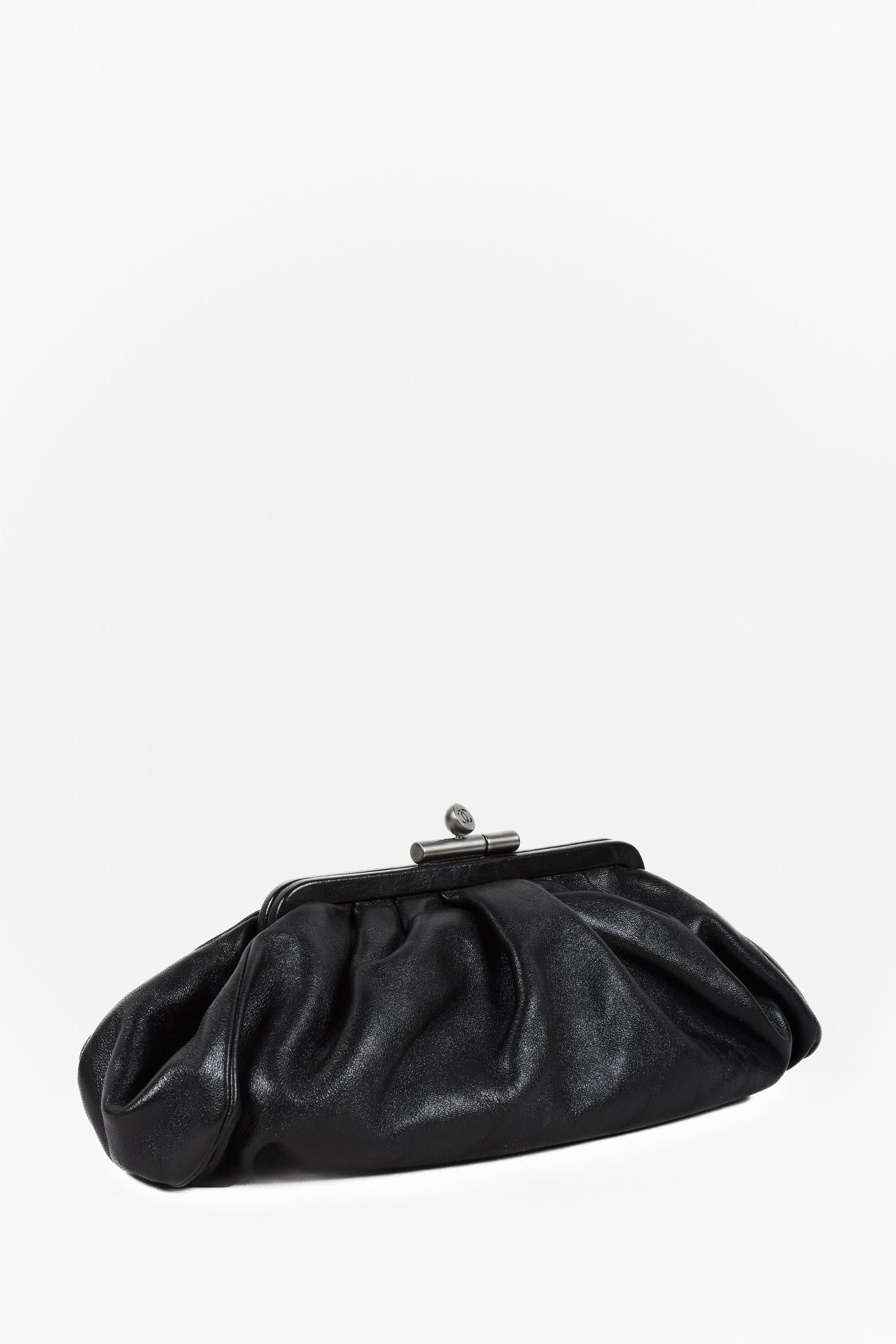 Chanel 07A Black Leather Clutch Clutch Bag - Rovelle Bags