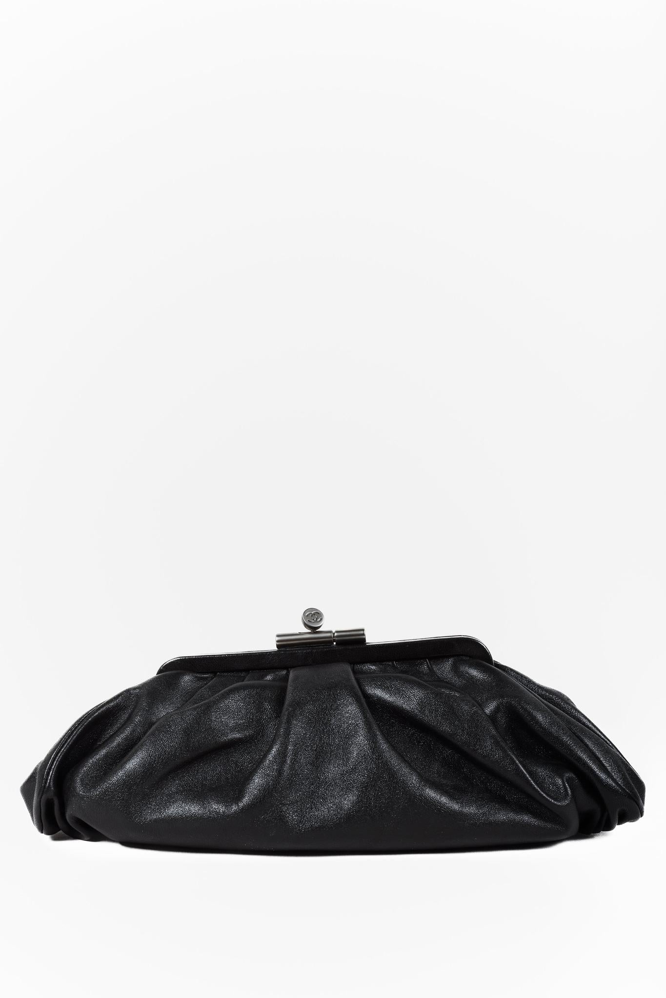 Chanel 07A Black Leather Clutch Clutch Bag - Rovelle Bags