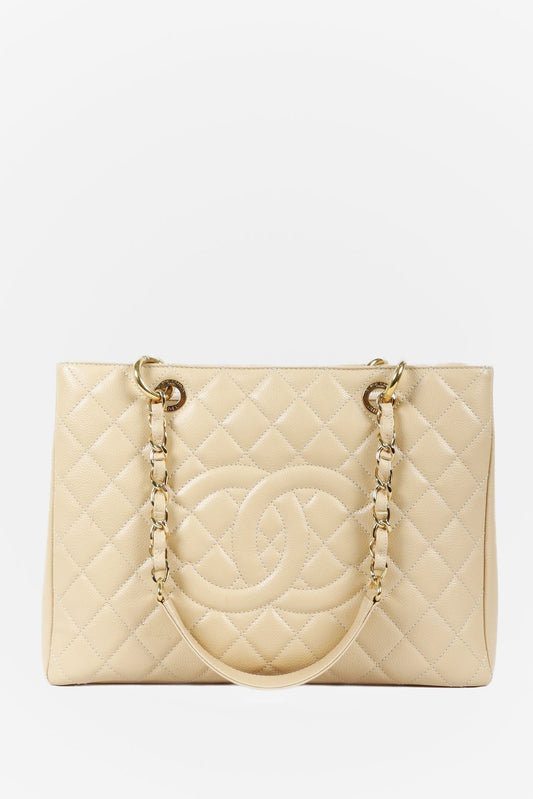 Chanel Beige Caviar Grand Shopping Tote Tote Bag - Rovelle Bags