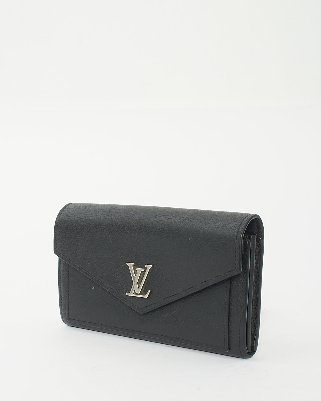 Louis Vuitton Black Leather My Lock Me Long Wallet