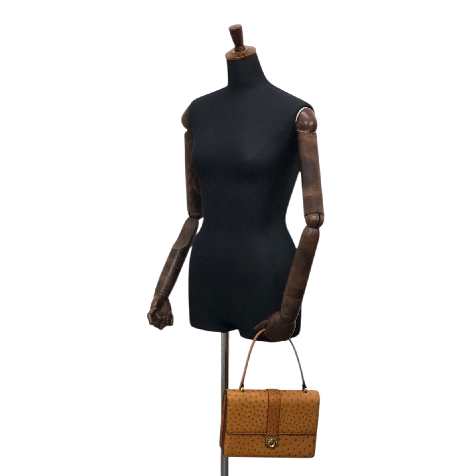 CELINE Gancini Handbag Camel