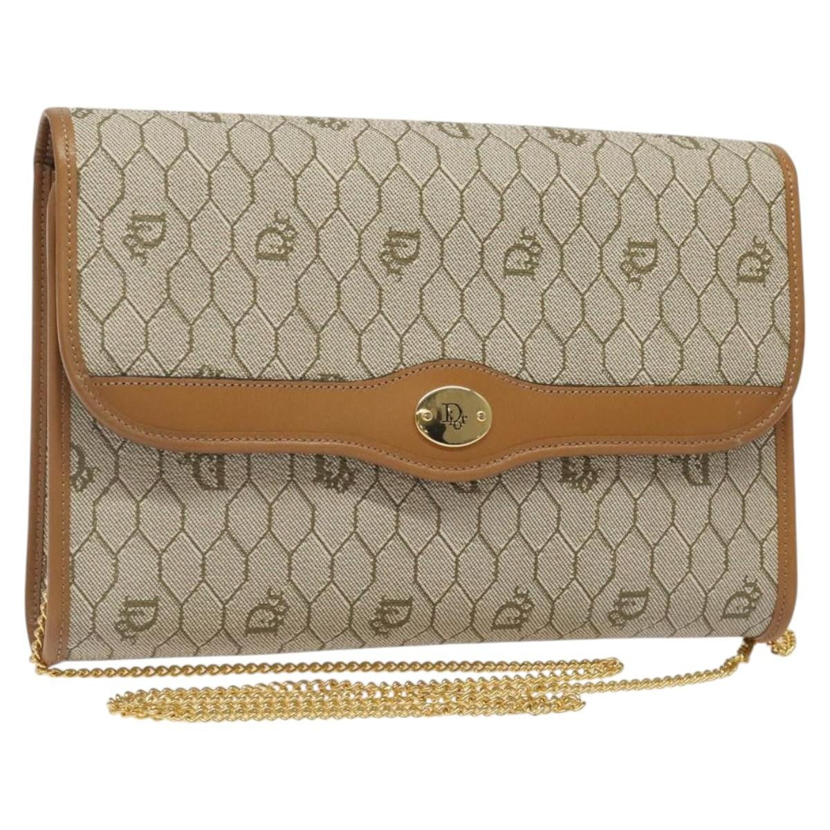 Christian Dior Honeycomb Flap Crossbody Bag Coated Canvas Beige Canvas Bag ()