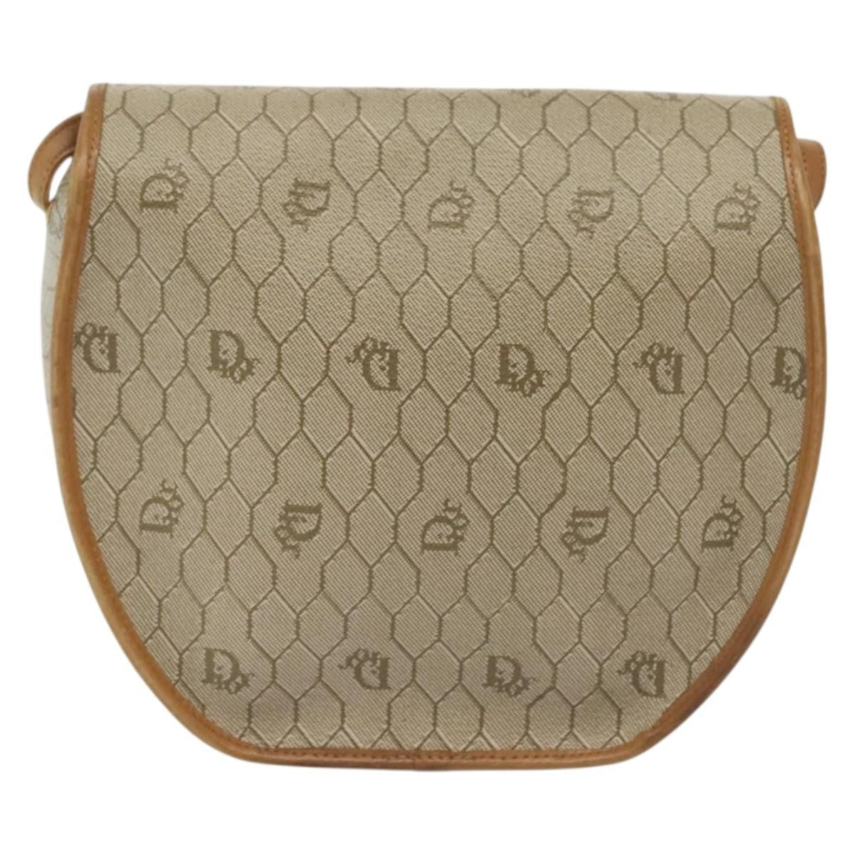 Christian Dior Honeycomb Shoulder Bag Canvas Beige Canvas Bag ()