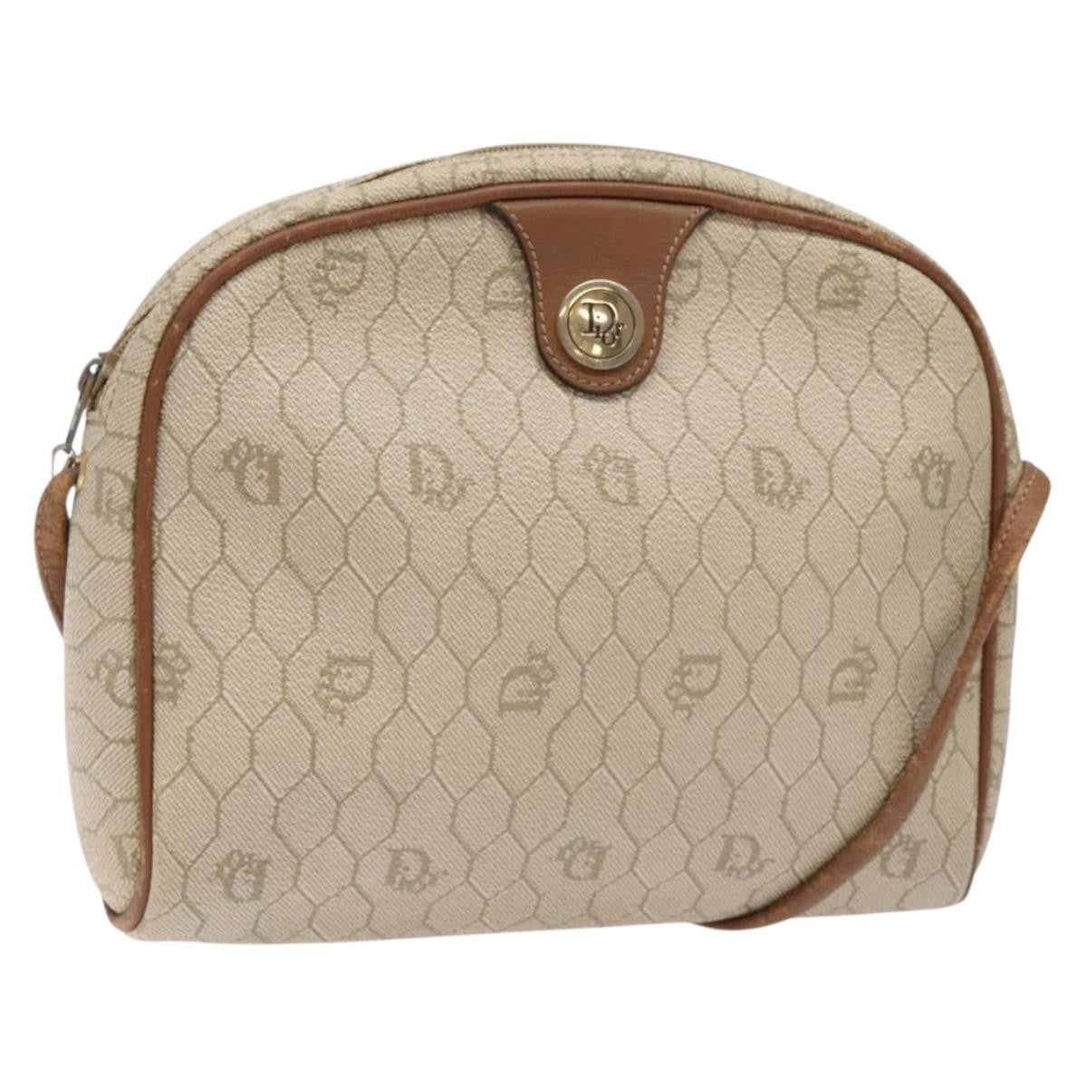 Christian Dior Honeycomb Shoulder Bag Canvas Beige Canvas Bag ()