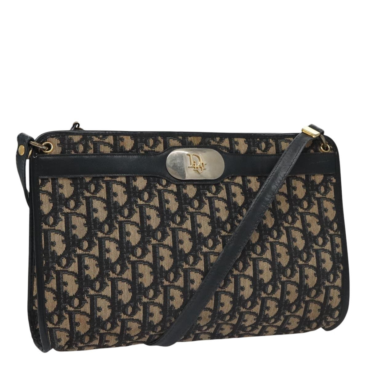 Christian Dior Trotter Shoulder Bag Canvas Navy Canvas Bag ()