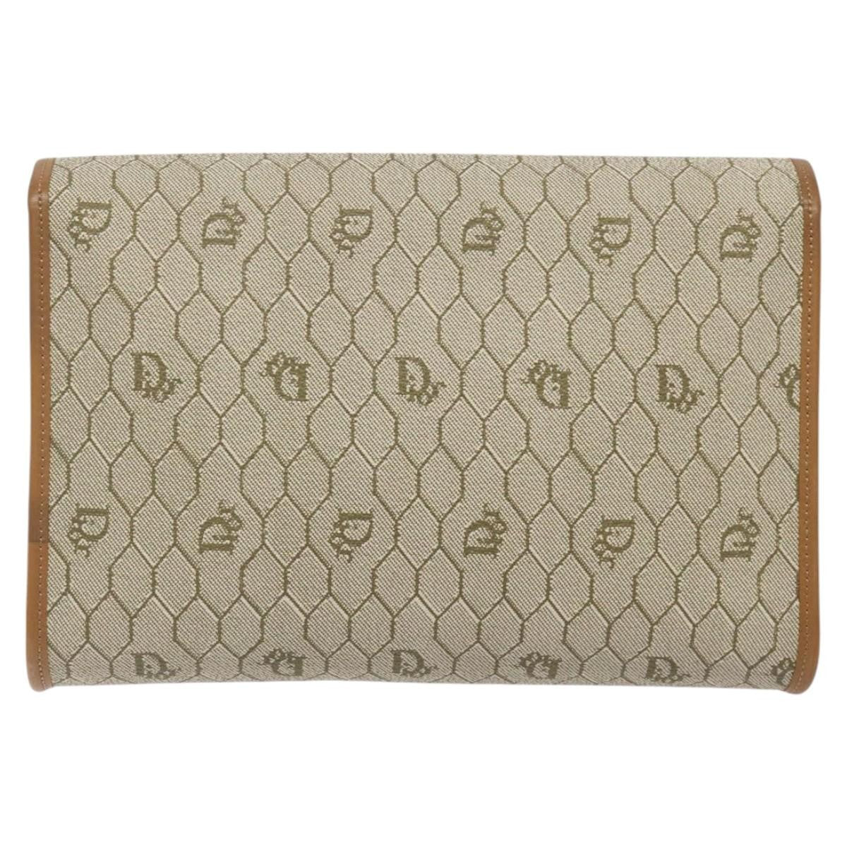 Christian Dior Honeycomb Flap Crossbody Bag Coated Canvas Beige Canvas Bag ()