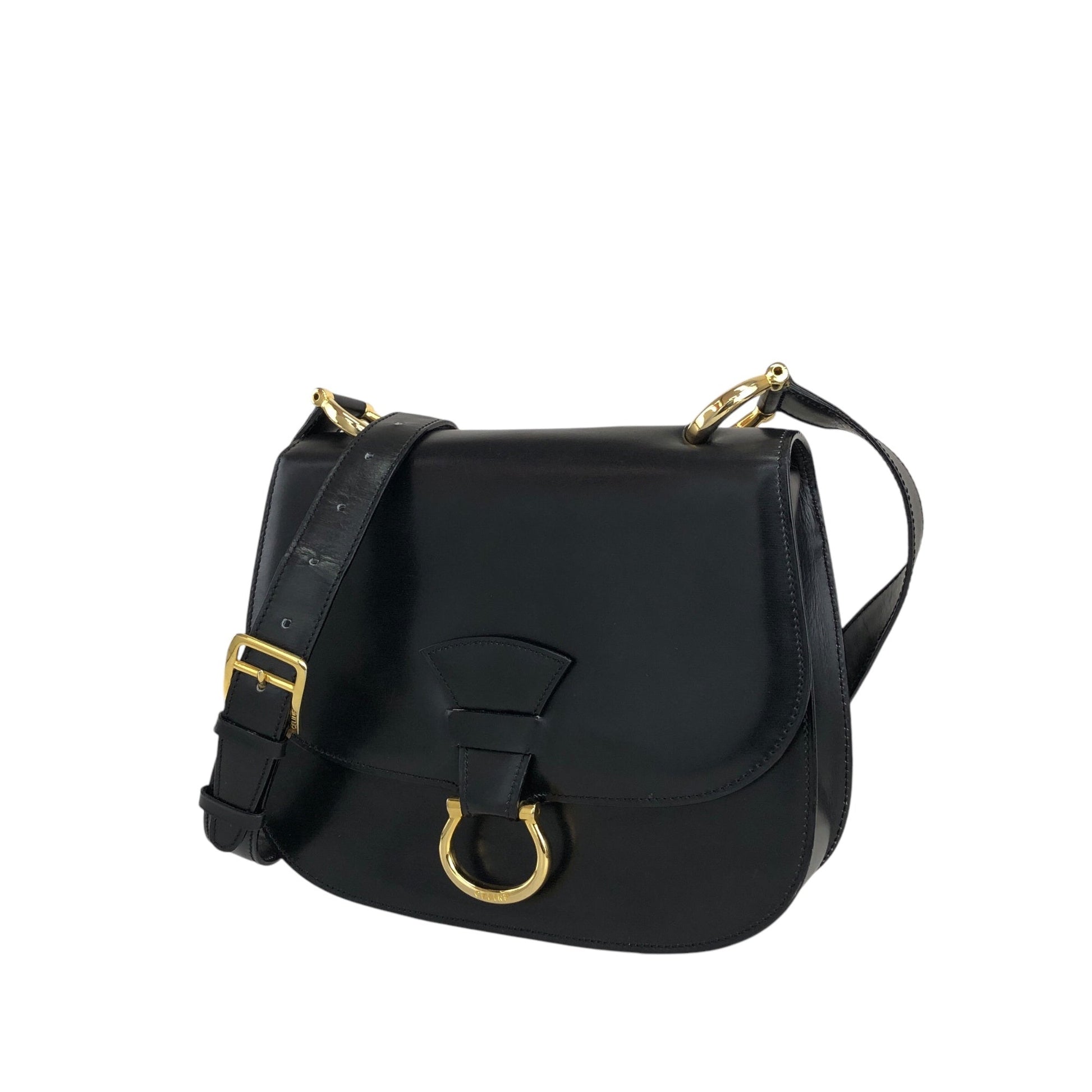 CELINE Horse Bit Shoulder bag Black zfwpa8