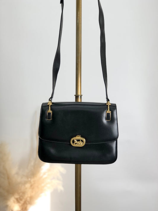 CELINE Horse Carriage Shoulder bag Black s2znbb