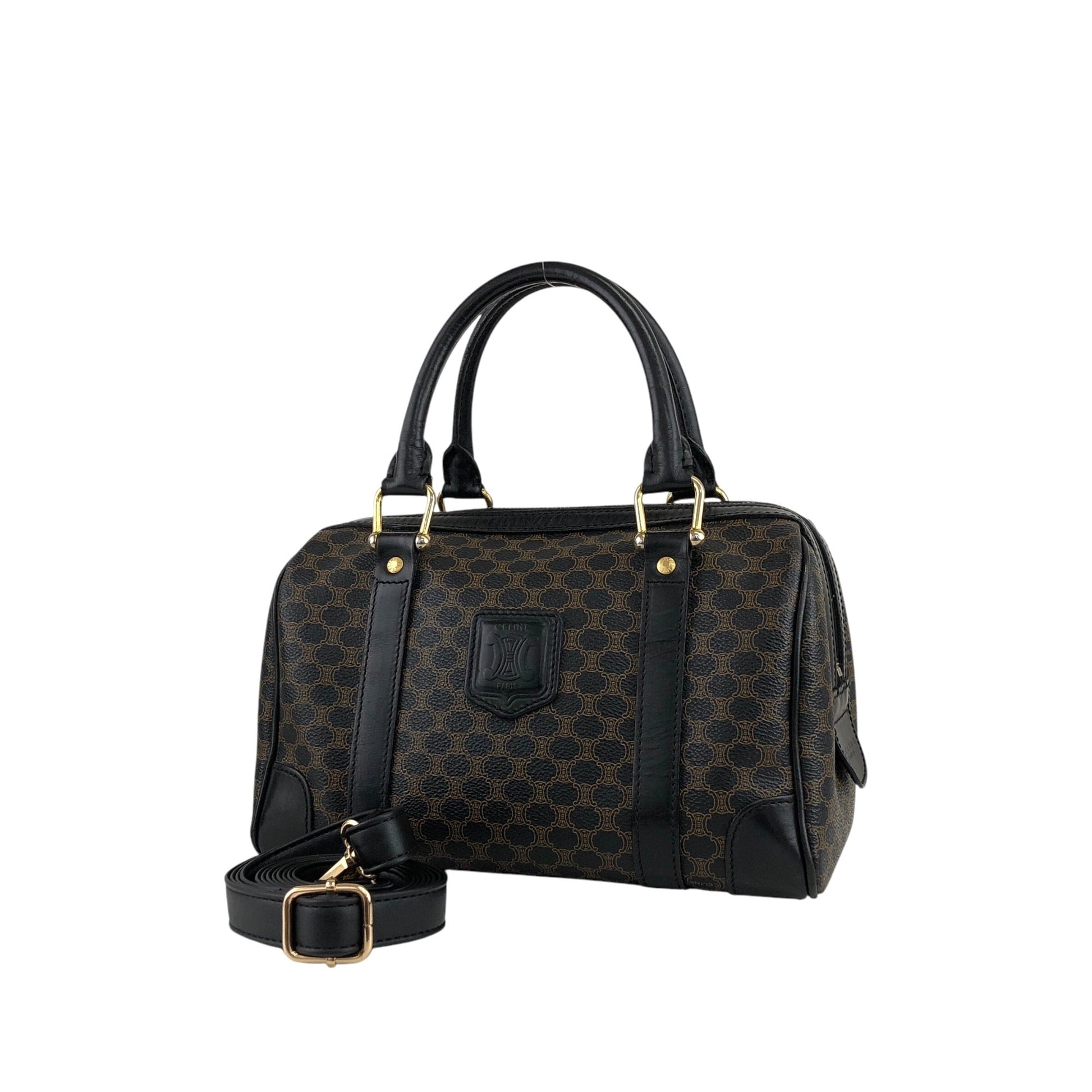 CELINE Two-way Shoulder bag Boston bag Brown 5uamii
