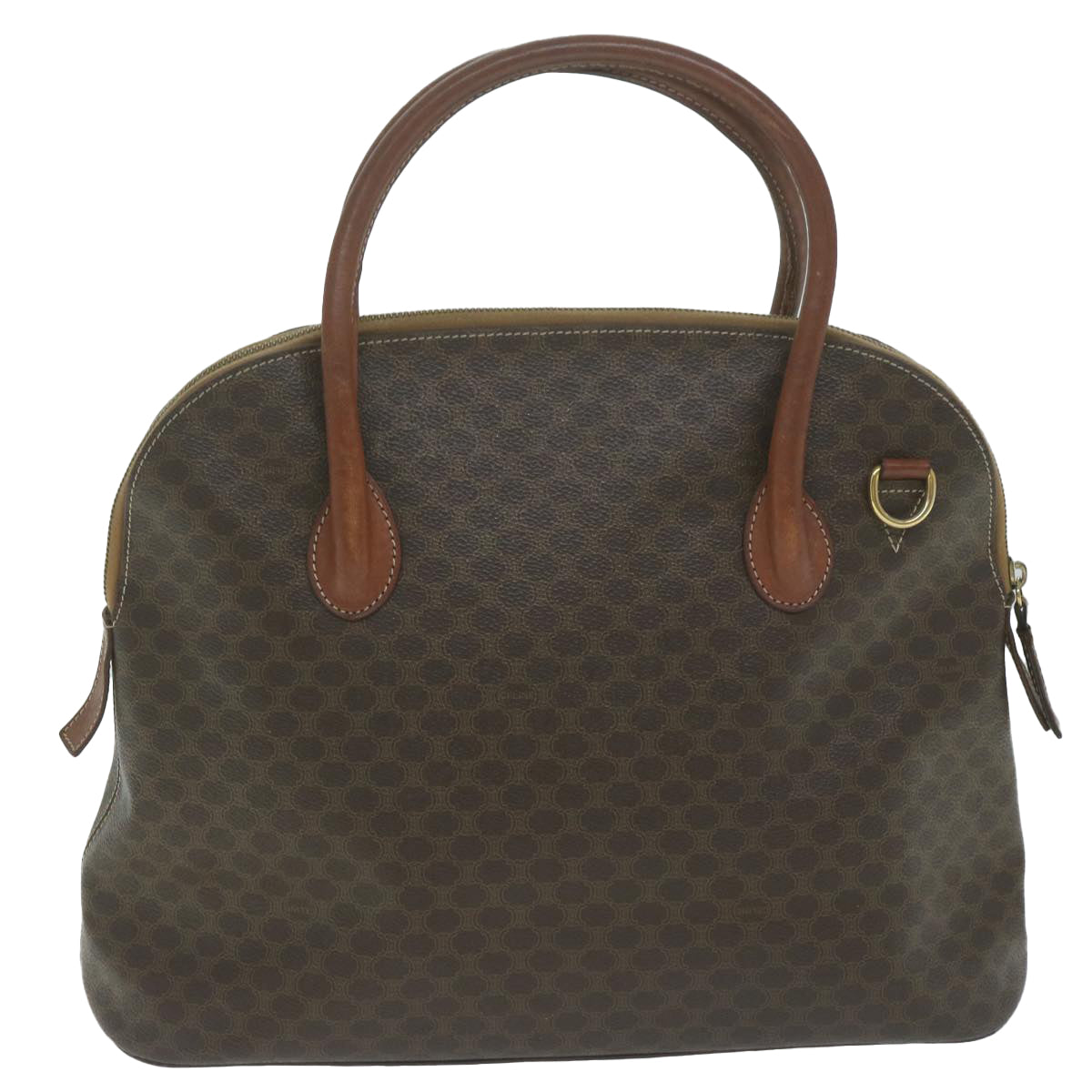 Luxury CELINE Macadam Canvas Tote Bag PVC Leather 2way Brown tb1019