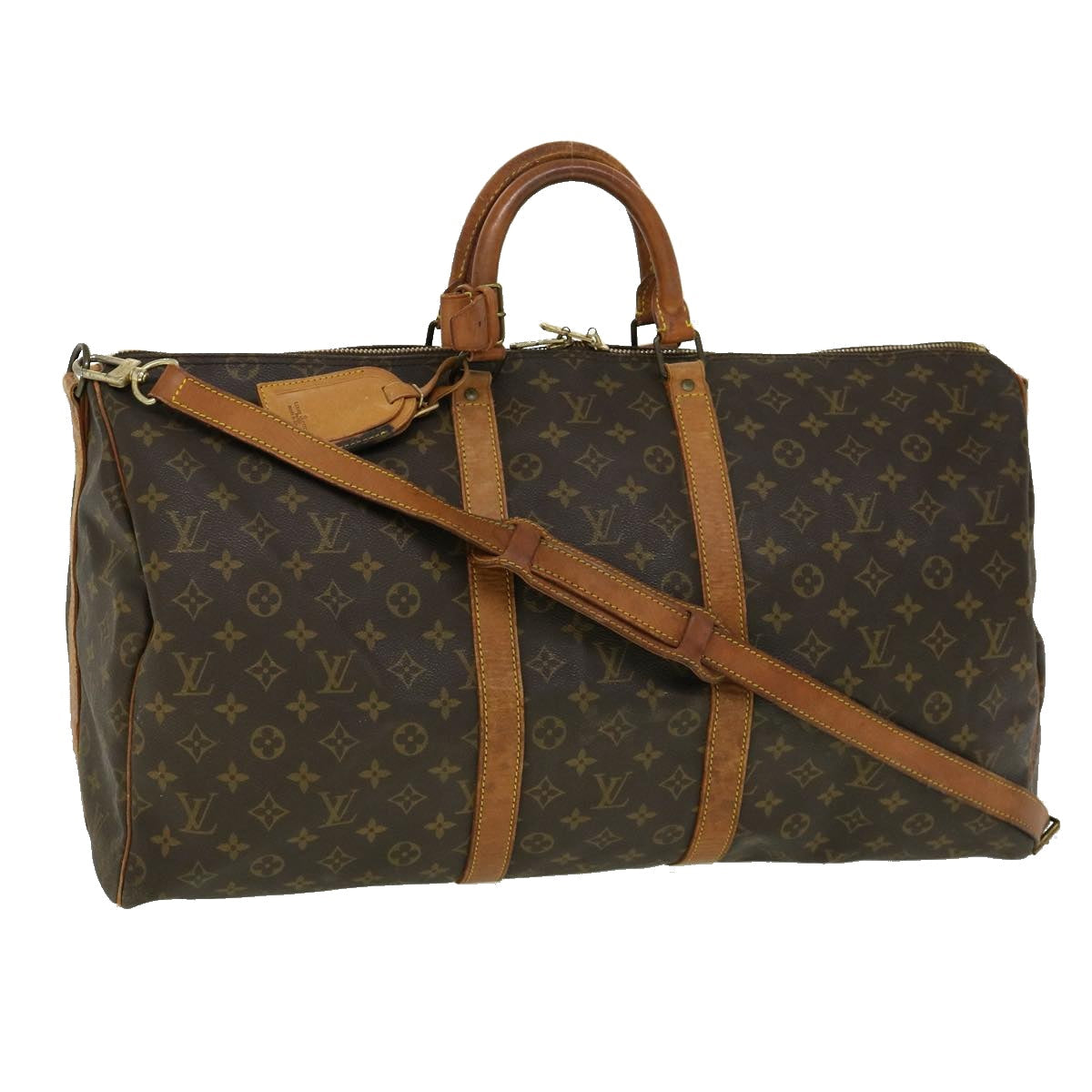 LOUIS VUITTON Monogram Keepall Bandouliere 55 Boston Bag M41414 LV Auth th2833