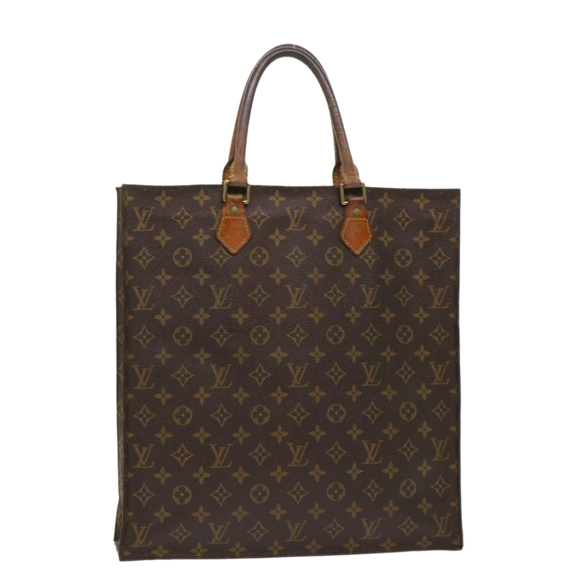 LOUIS VUITTON Monogram Sac Plat Hand Bag M51140 LV th3804