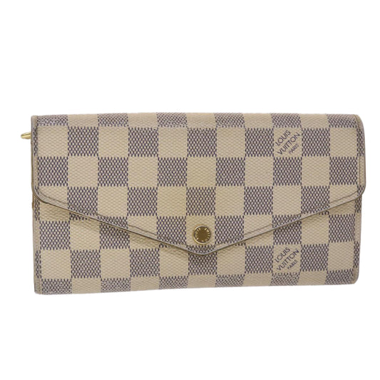 LOUIS VUITTON Damier Azur Portefeuille Sarah Long Wallet N63208 LV th3846
