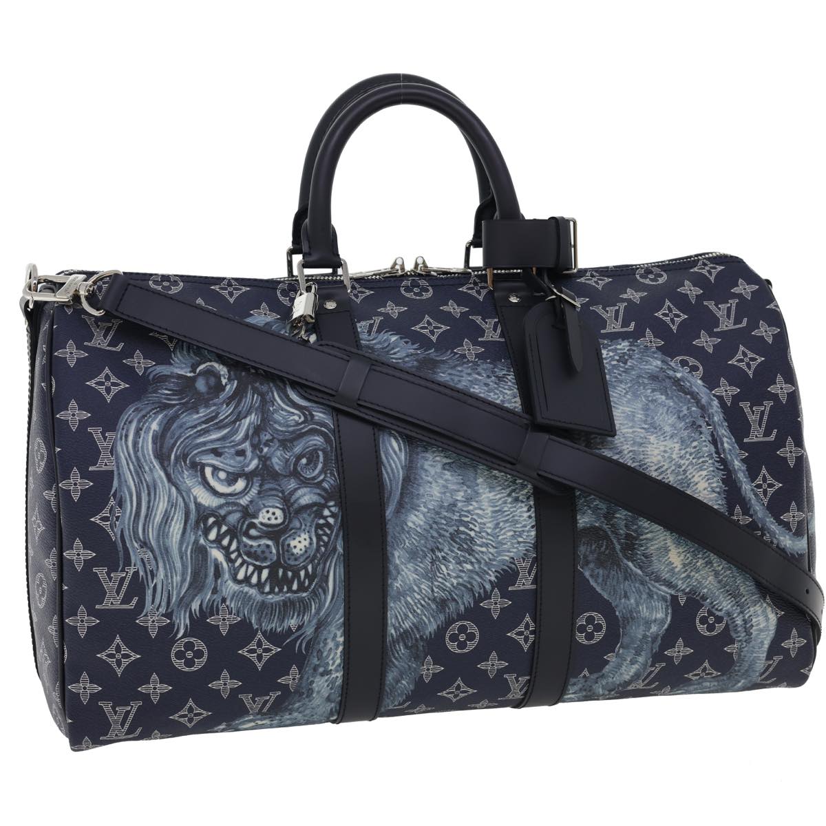 LOUIS VUITTON Monogram savanna Keepall Bandouliere 45 Boston M54129 Auth 33473A