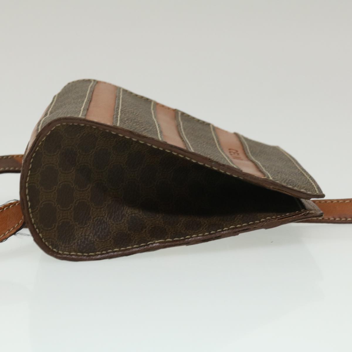 Luxury CELINE Macadam Canvas Backpack PVC Leather Brown 29642