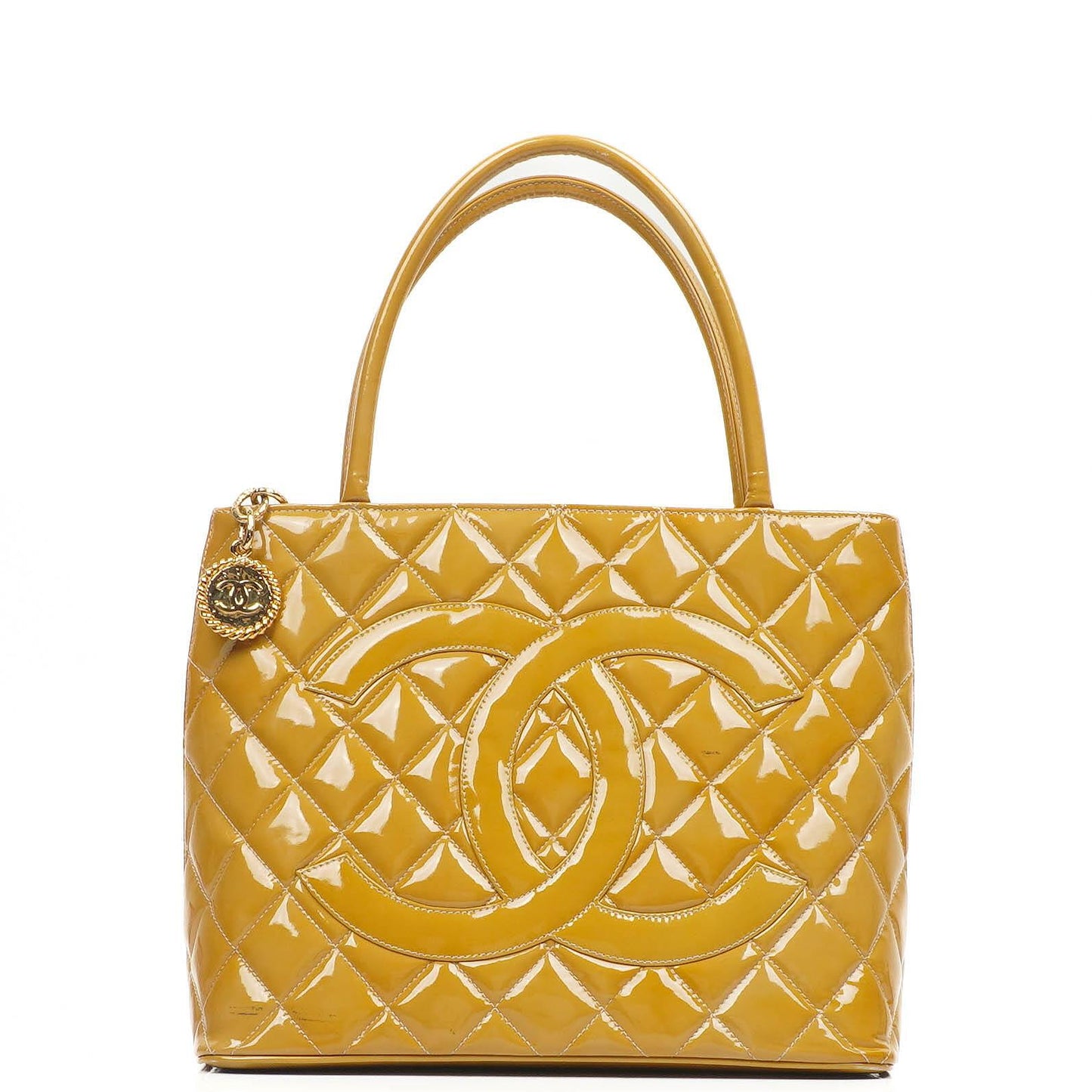 The Chanel Patent Medallion Tote Yellow