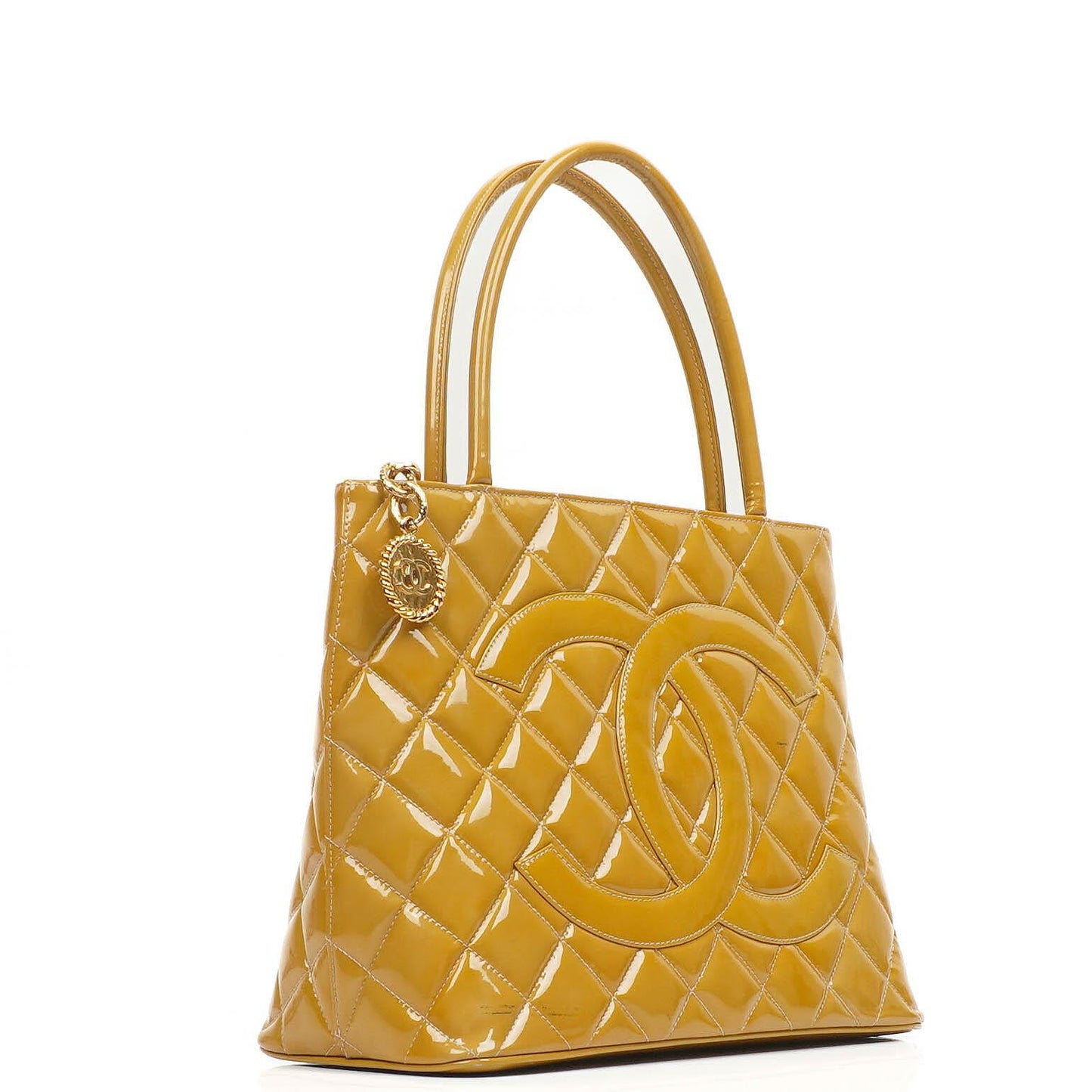 The Chanel Patent Medallion Tote Yellow
