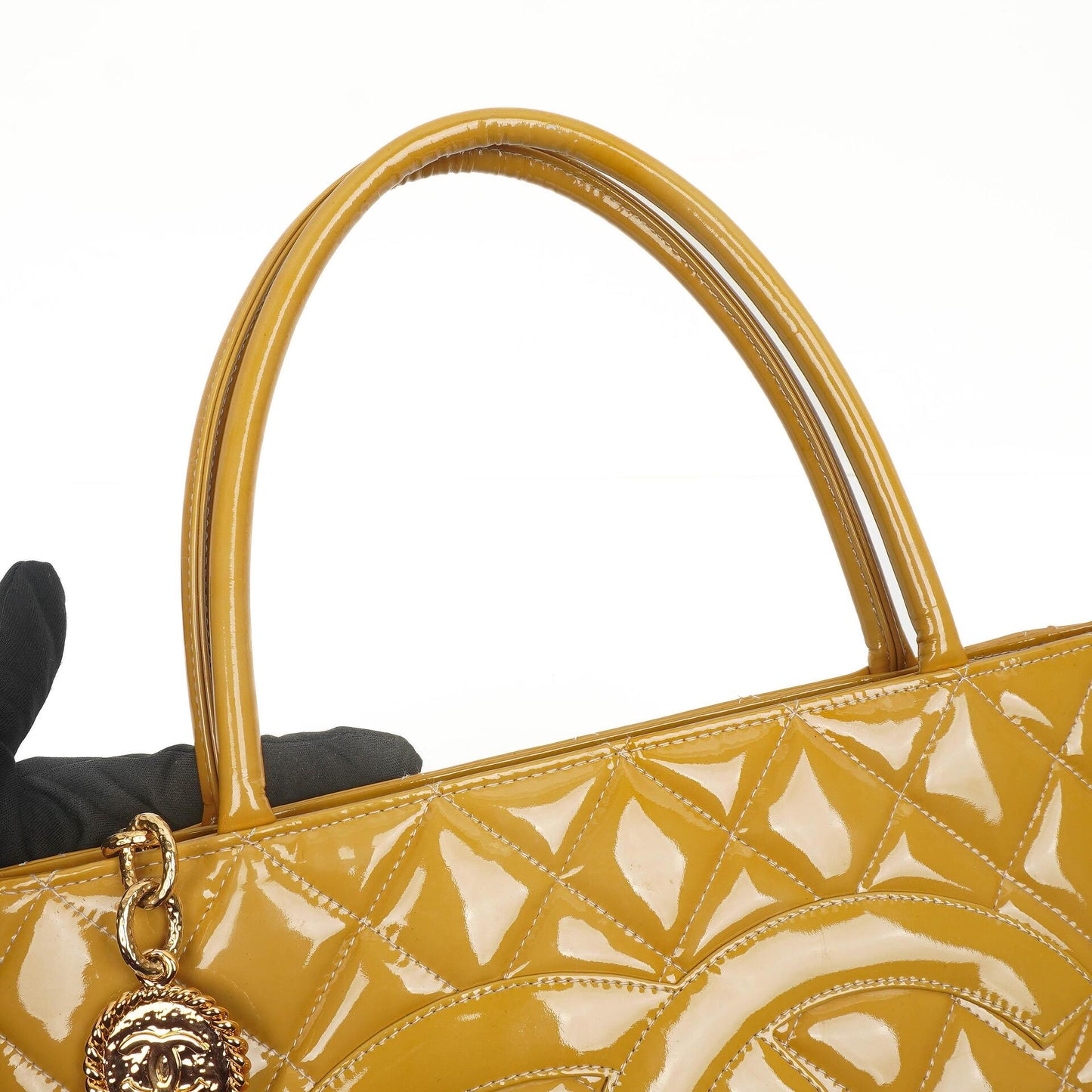 The Chanel Patent Medallion Tote Yellow